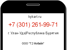 Информация о номере телефона +7 (301) 261-99-71: регион, оператор