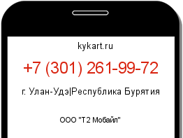 Информация о номере телефона +7 (301) 261-99-72: регион, оператор