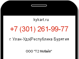 Информация о номере телефона +7 (301) 261-99-77: регион, оператор