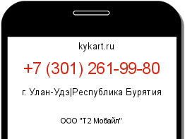 Информация о номере телефона +7 (301) 261-99-80: регион, оператор