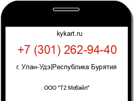 Информация о номере телефона +7 (301) 262-94-40: регион, оператор