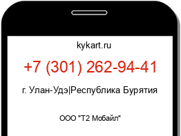 Информация о номере телефона +7 (301) 262-94-41: регион, оператор