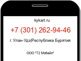 Информация о номере телефона +7 (301) 262-94-46: регион, оператор