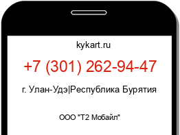 Информация о номере телефона +7 (301) 262-94-47: регион, оператор