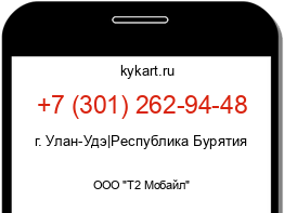 Информация о номере телефона +7 (301) 262-94-48: регион, оператор