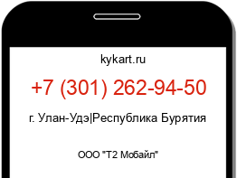 Информация о номере телефона +7 (301) 262-94-50: регион, оператор