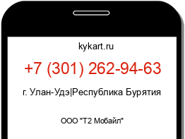 Информация о номере телефона +7 (301) 262-94-63: регион, оператор