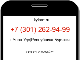 Информация о номере телефона +7 (301) 262-94-99: регион, оператор