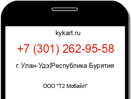 Информация о номере телефона +7 (301) 262-95-58: регион, оператор