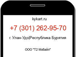 Информация о номере телефона +7 (301) 262-95-70: регион, оператор