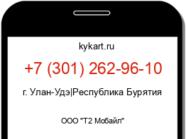 Информация о номере телефона +7 (301) 262-96-10: регион, оператор