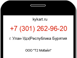 Информация о номере телефона +7 (301) 262-96-20: регион, оператор