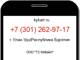 Информация о номере телефона +7 (301) 262-97-17: регион, оператор