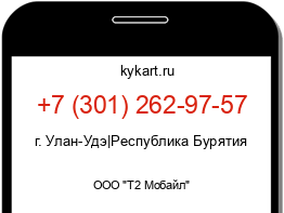 Информация о номере телефона +7 (301) 262-97-57: регион, оператор