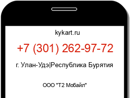 Информация о номере телефона +7 (301) 262-97-72: регион, оператор