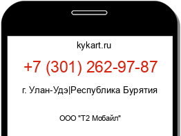 Информация о номере телефона +7 (301) 262-97-87: регион, оператор