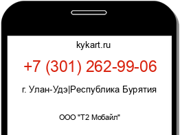 Информация о номере телефона +7 (301) 262-99-06: регион, оператор