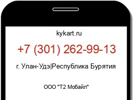 Информация о номере телефона +7 (301) 262-99-13: регион, оператор