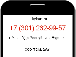 Информация о номере телефона +7 (301) 262-99-57: регион, оператор
