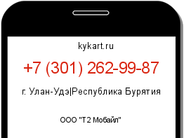 Информация о номере телефона +7 (301) 262-99-87: регион, оператор