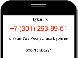 Информация о номере телефона +7 (301) 263-99-51: регион, оператор
