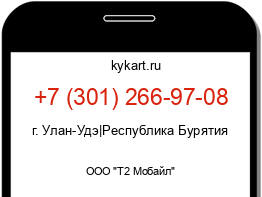 Информация о номере телефона +7 (301) 266-97-08: регион, оператор