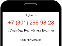 Информация о номере телефона +7 (301) 266-98-28: регион, оператор