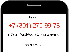 Информация о номере телефона +7 (301) 270-99-78: регион, оператор