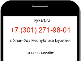 Информация о номере телефона +7 (301) 271-98-01: регион, оператор