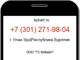 Информация о номере телефона +7 (301) 271-98-04: регион, оператор