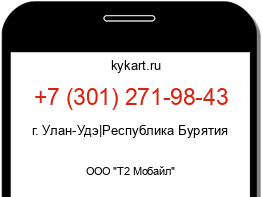 Информация о номере телефона +7 (301) 271-98-43: регион, оператор