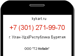 Информация о номере телефона +7 (301) 271-99-70: регион, оператор
