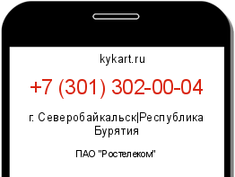 Информация о номере телефона +7 (301) 302-00-04: регион, оператор