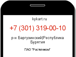 Информация о номере телефона +7 (301) 319-00-10: регион, оператор