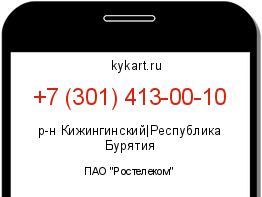 Информация о номере телефона +7 (301) 413-00-10: регион, оператор