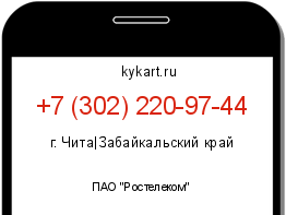 Информация о номере телефона +7 (302) 220-97-44: регион, оператор