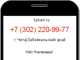 Информация о номере телефона +7 (302) 220-99-77: регион, оператор