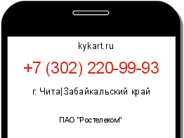 Информация о номере телефона +7 (302) 220-99-93: регион, оператор