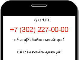 Информация о номере телефона +7 (302) 227-00-00: регион, оператор