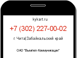 Информация о номере телефона +7 (302) 227-00-02: регион, оператор