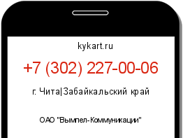Информация о номере телефона +7 (302) 227-00-06: регион, оператор