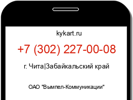 Информация о номере телефона +7 (302) 227-00-08: регион, оператор