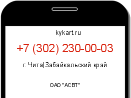 Информация о номере телефона +7 (302) 230-00-03: регион, оператор