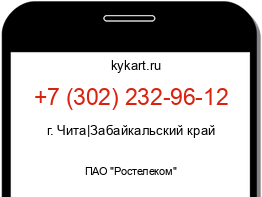 Информация о номере телефона +7 (302) 232-96-12: регион, оператор