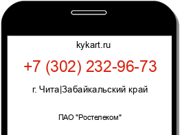 Информация о номере телефона +7 (302) 232-96-73: регион, оператор