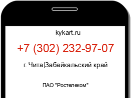 Информация о номере телефона +7 (302) 232-97-07: регион, оператор