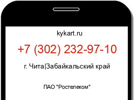 Информация о номере телефона +7 (302) 232-97-10: регион, оператор