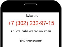 Информация о номере телефона +7 (302) 232-97-15: регион, оператор