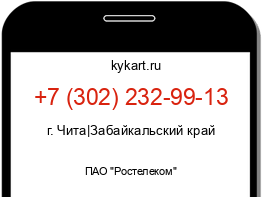 Информация о номере телефона +7 (302) 232-99-13: регион, оператор