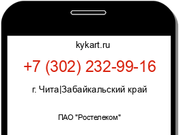 Информация о номере телефона +7 (302) 232-99-16: регион, оператор